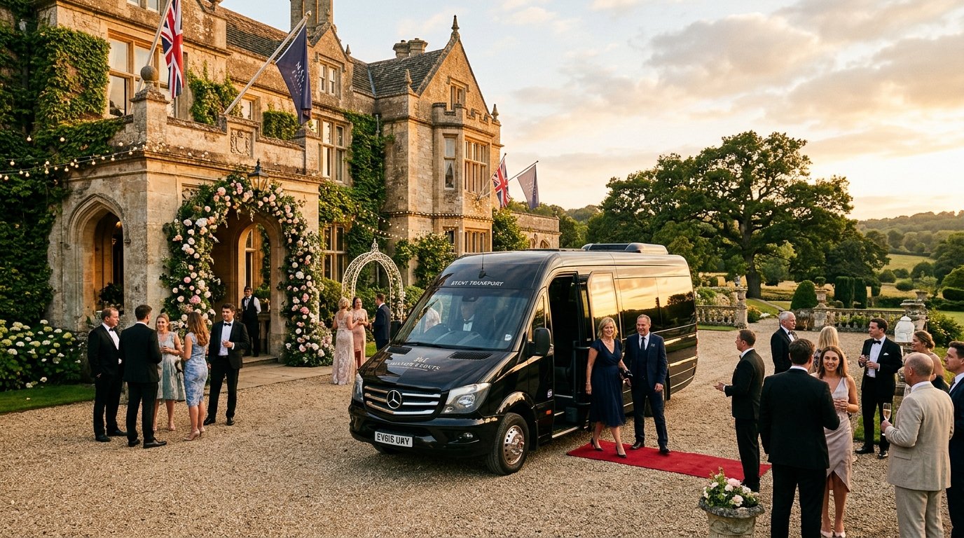 Luxury wedding and event minibus hire UK
