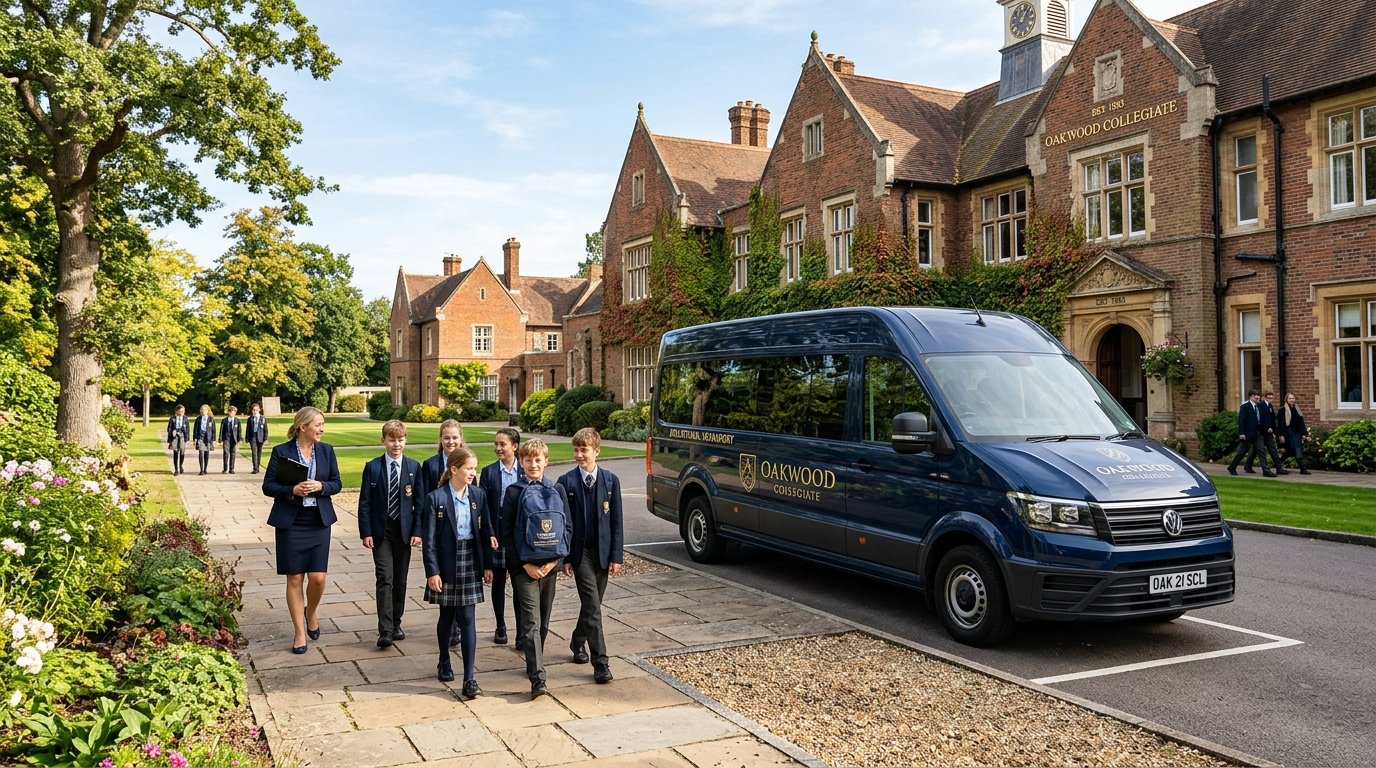 Safe school and college student minibus hire UK